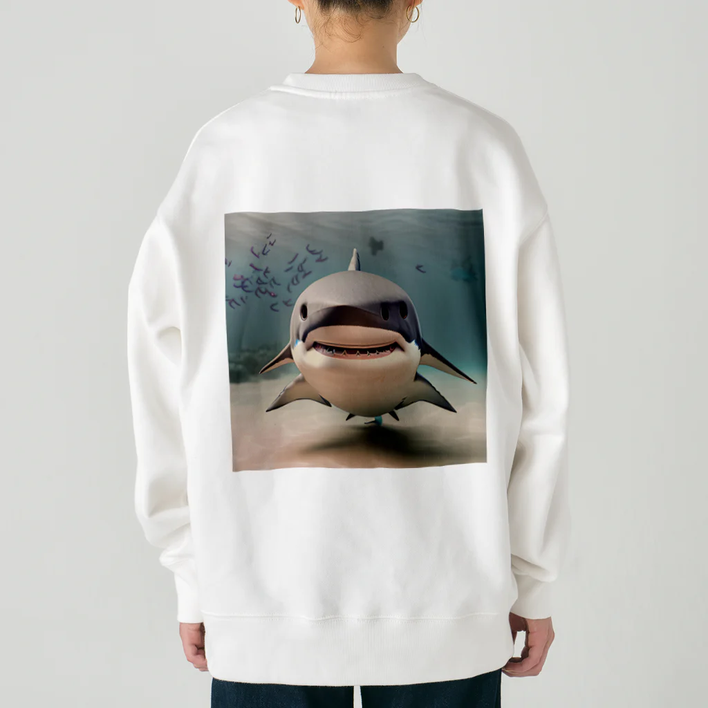 まな九郎ショップの可愛いサメ Heavyweight Crew Neck Sweatshirt