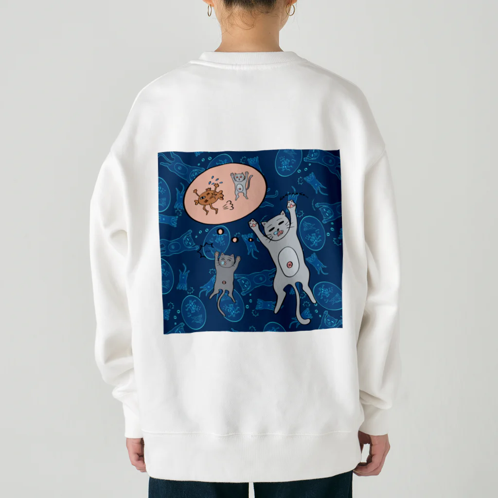 あちゃ坊のお店のベロベロねこ　おひるね Heavyweight Crew Neck Sweatshirt