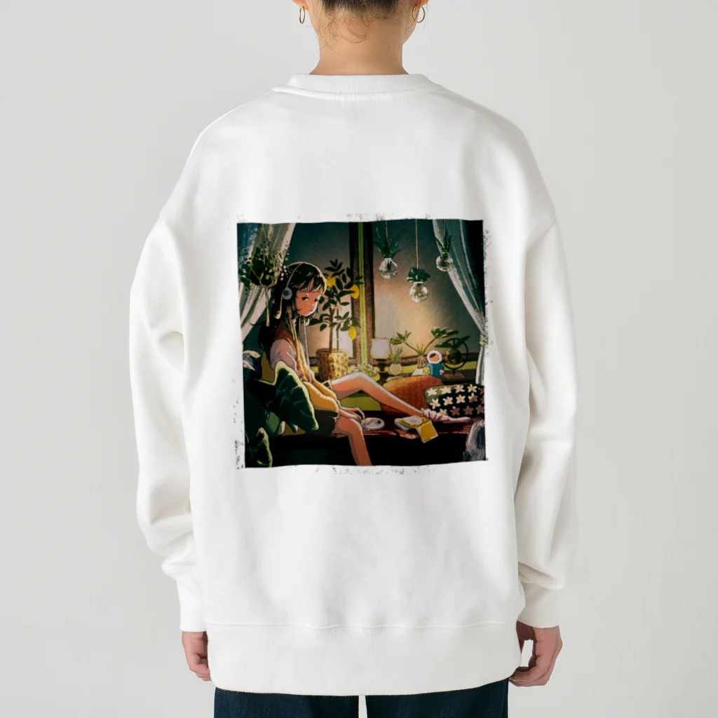 スイスイアイランドのうさぎと音楽 Heavyweight Crew Neck Sweatshirt