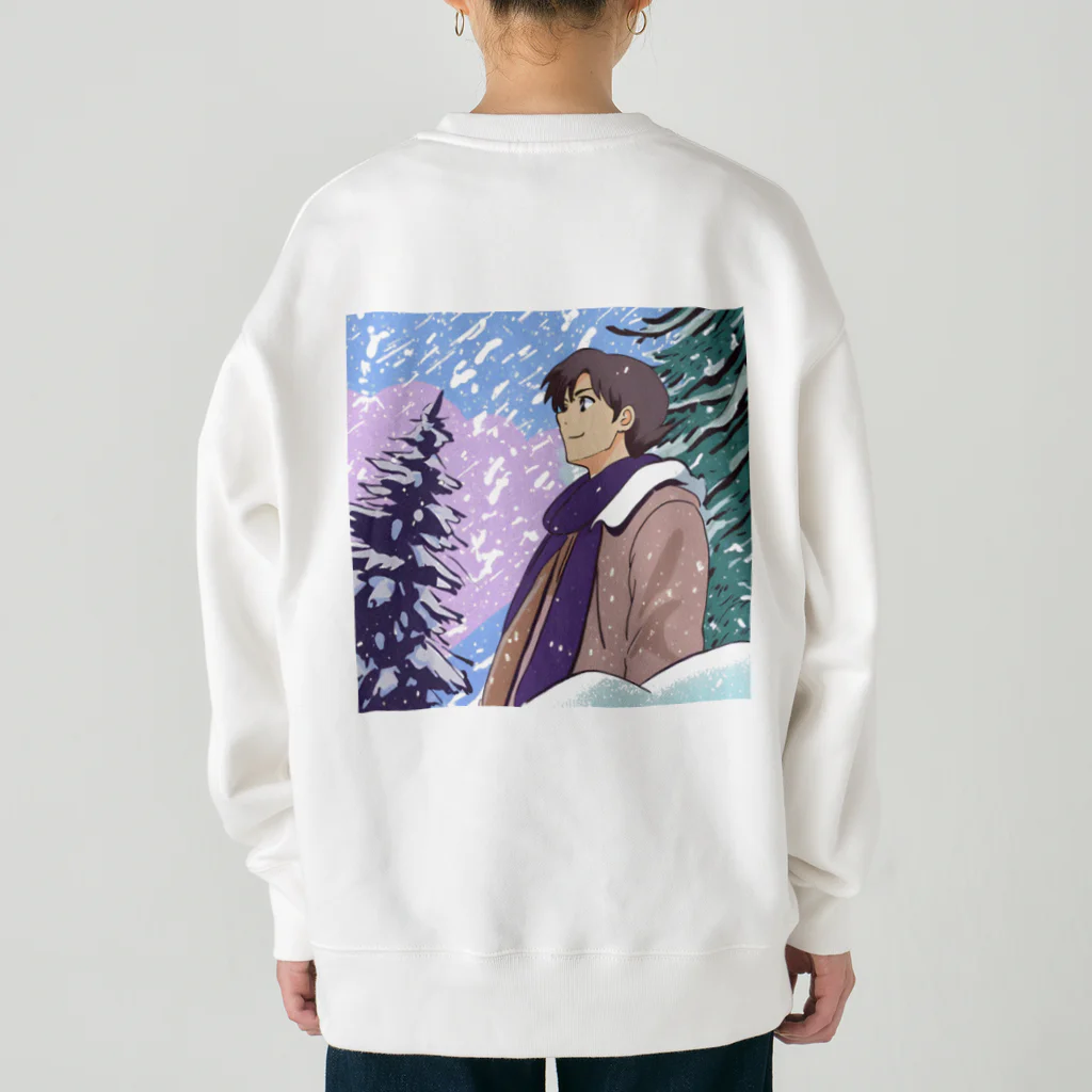 まにもにの雪国の男の子 Heavyweight Crew Neck Sweatshirt