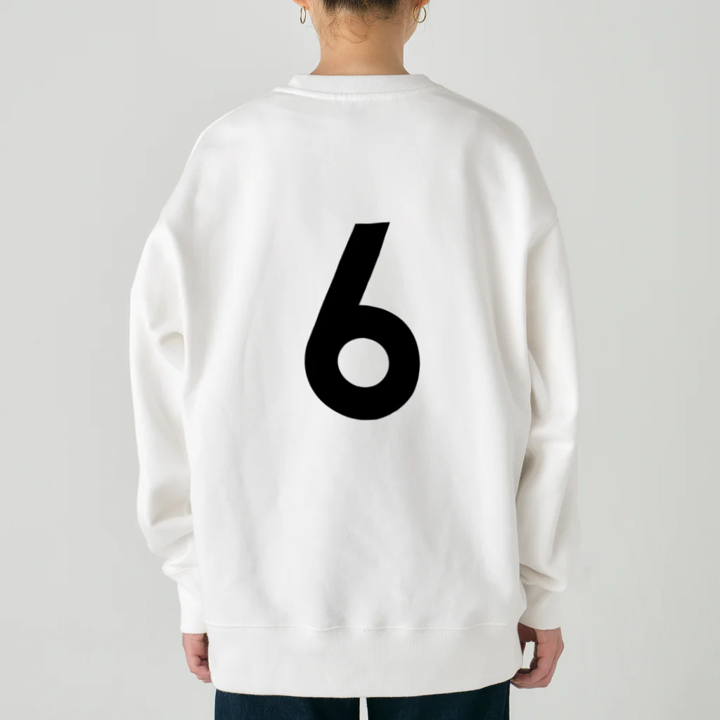 コチ(ボストンテリア)のバックプリント：ただの6です。 Heavyweight Crew Neck Sweatshirt