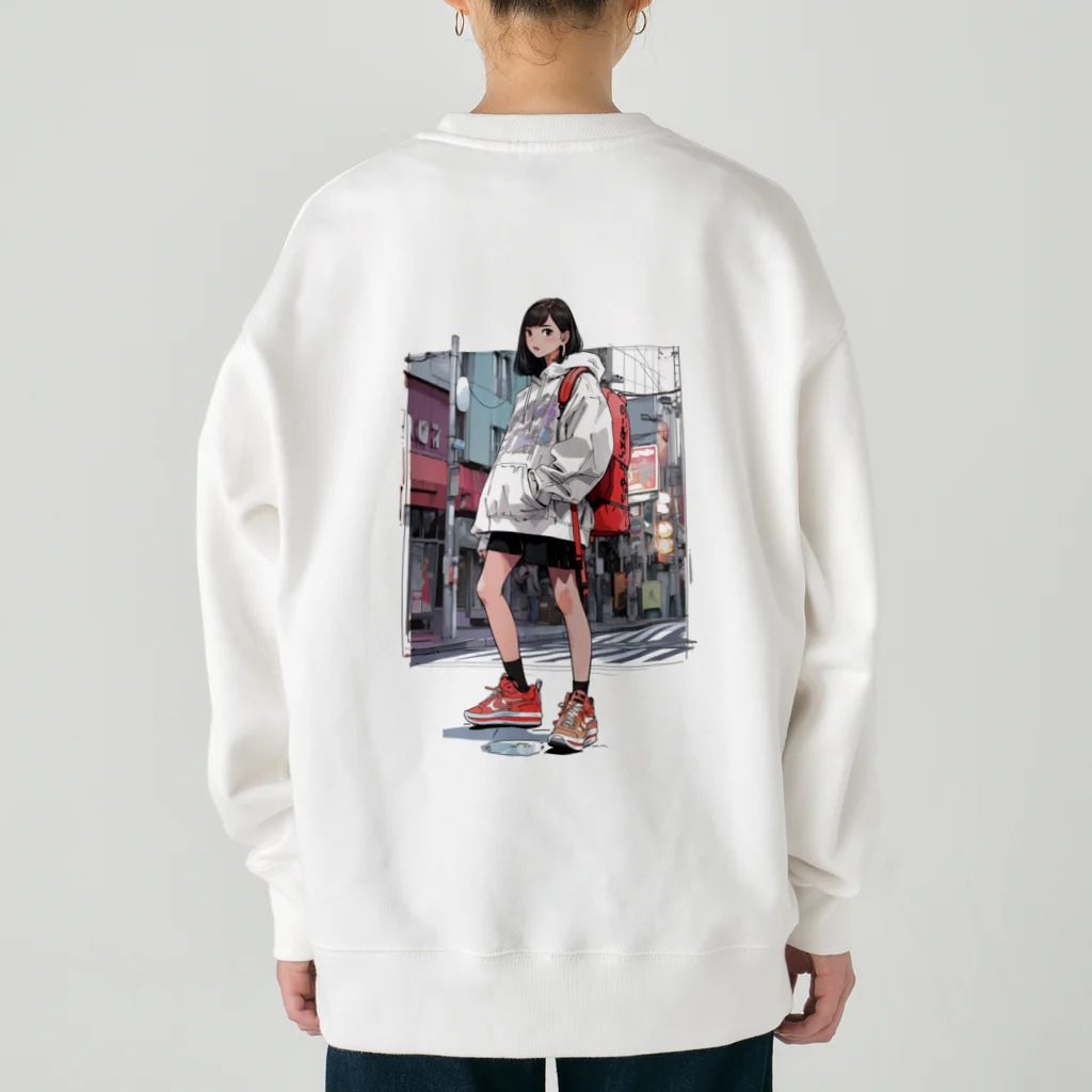 sports_musumeのバスケ女子 | 休日の街ぶら Heavyweight Crew Neck Sweatshirt