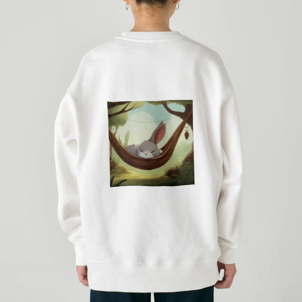 Mioキャンバスの夢工房　 の可愛らしさ100％の袋入りフサフサうさぎ！ Heavyweight Crew Neck Sweatshirt