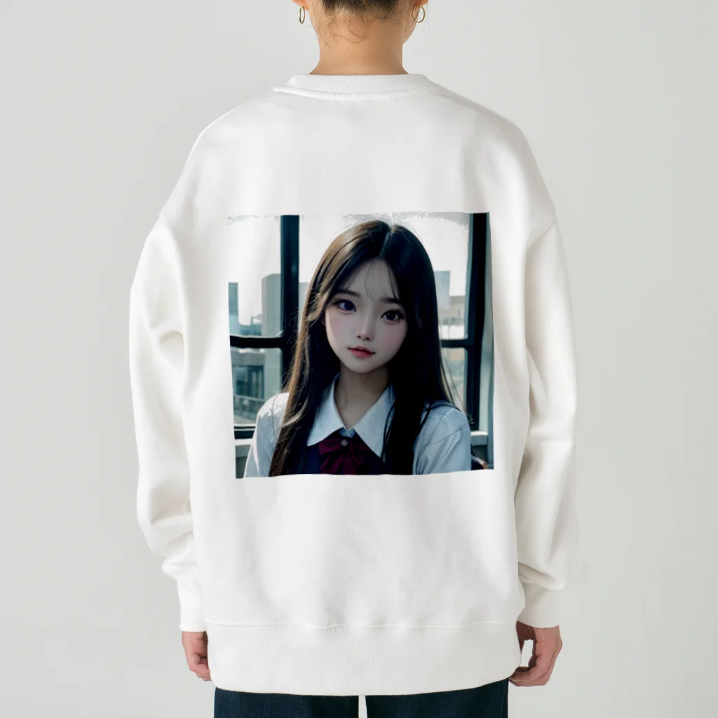 AI美女書架のAI美女子高生　アサミ Heavyweight Crew Neck Sweatshirt