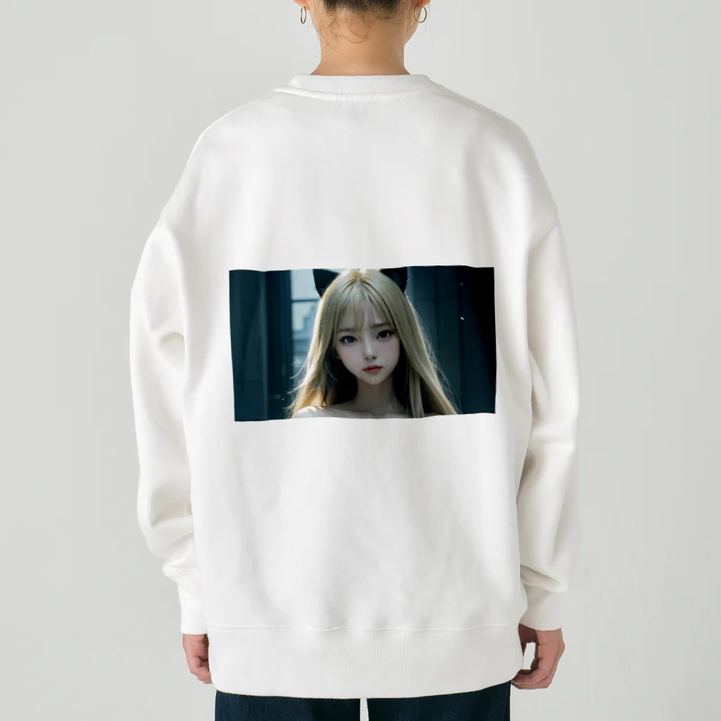 AI美女書架のAI美女猫　ララ Heavyweight Crew Neck Sweatshirt