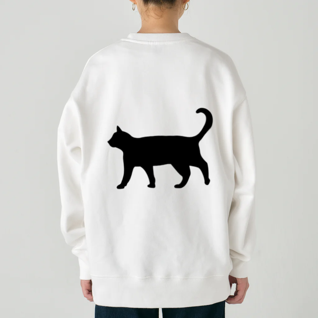 Teatime ティータイムの黒猫は見ていた　ねこ Heavyweight Crew Neck Sweatshirt