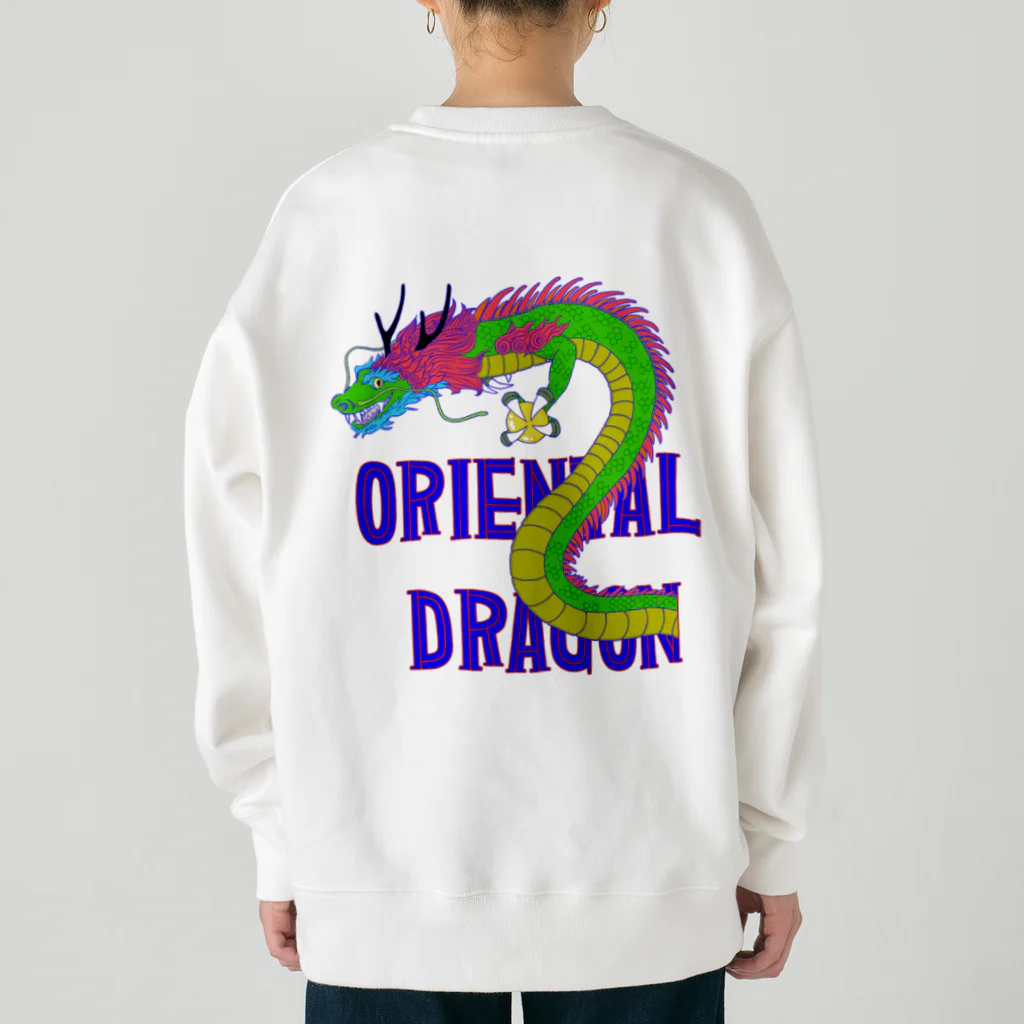 LalaHangeulのORIENTAL DRAGON（龍）英字 バックプリント ヘビーウェイトスウェット