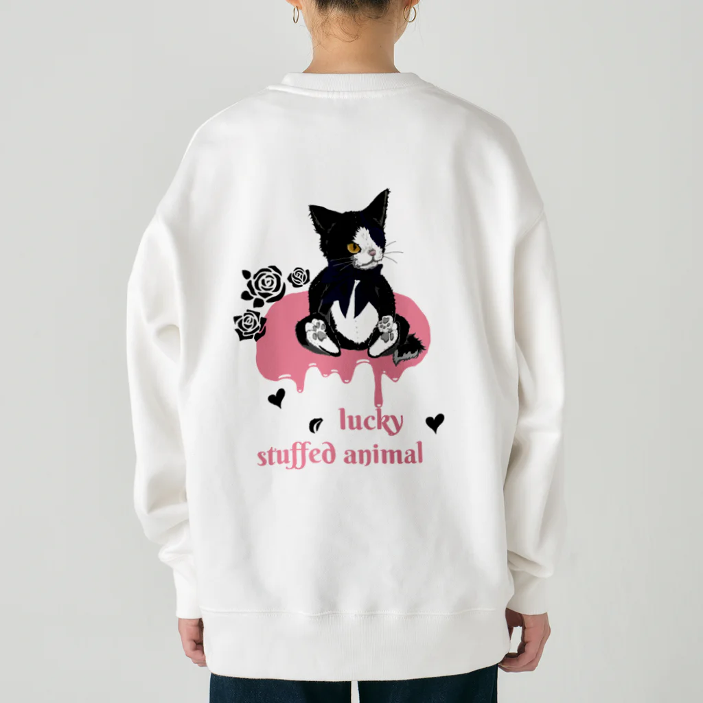 Jasmine工房のlucky stuffed animal 猫&黒薔薇 Heavyweight Crew Neck Sweatshirt