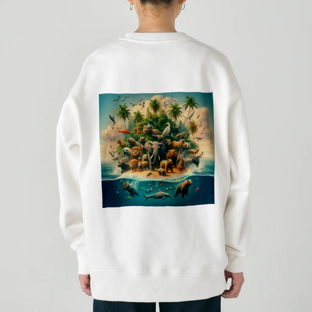 nyonsunの宝箱の動物達の楽園物語 Heavyweight Crew Neck Sweatshirt