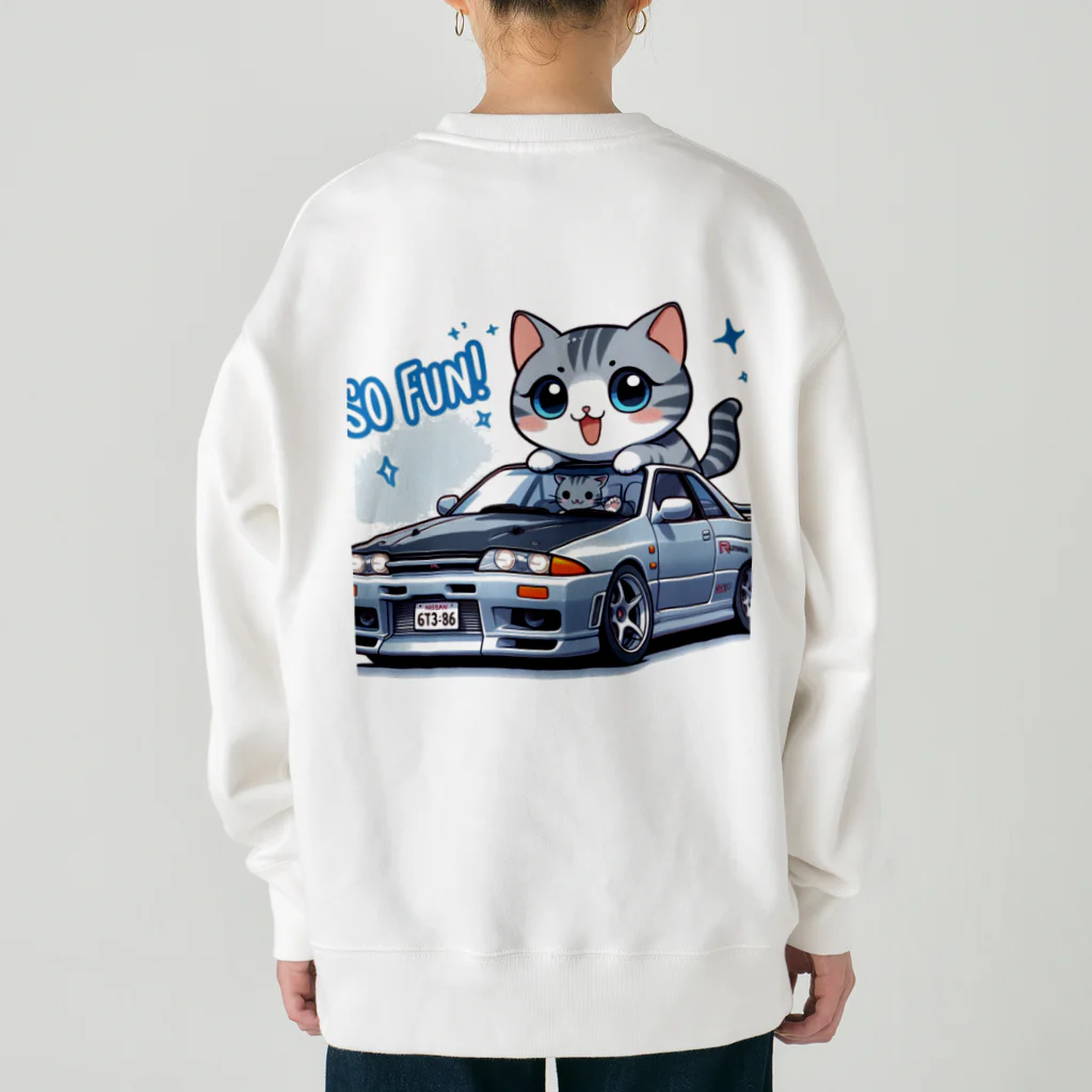 takkun0328のGT-Rと猫の夢のコラボ！ Heavyweight Crew Neck Sweatshirt