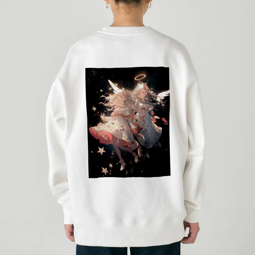 AQUAMETAVERSEのワクワクしながら宇宙の外に旅立つ天使たち アメジスト 2846 Heavyweight Crew Neck Sweatshirt