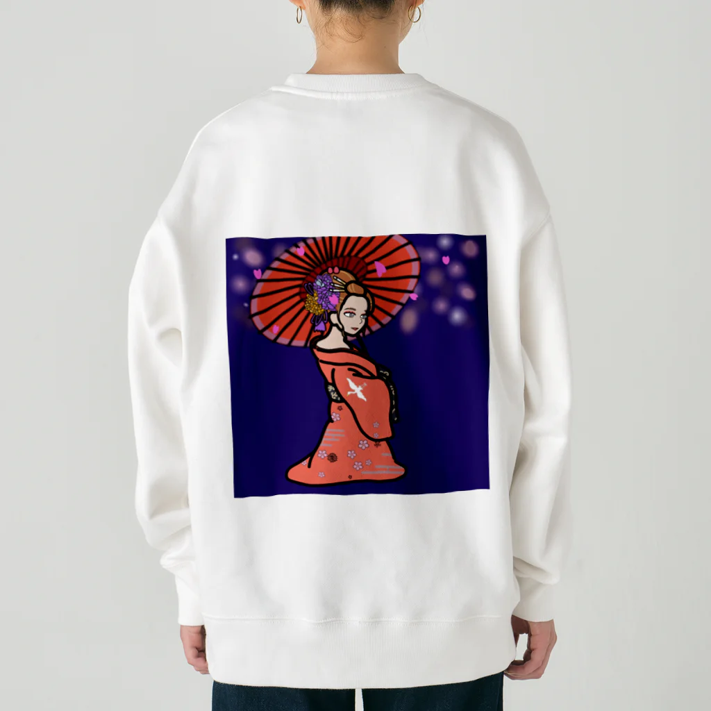 えんまくんの花魁ちゃん・桜 Heavyweight Crew Neck Sweatshirt