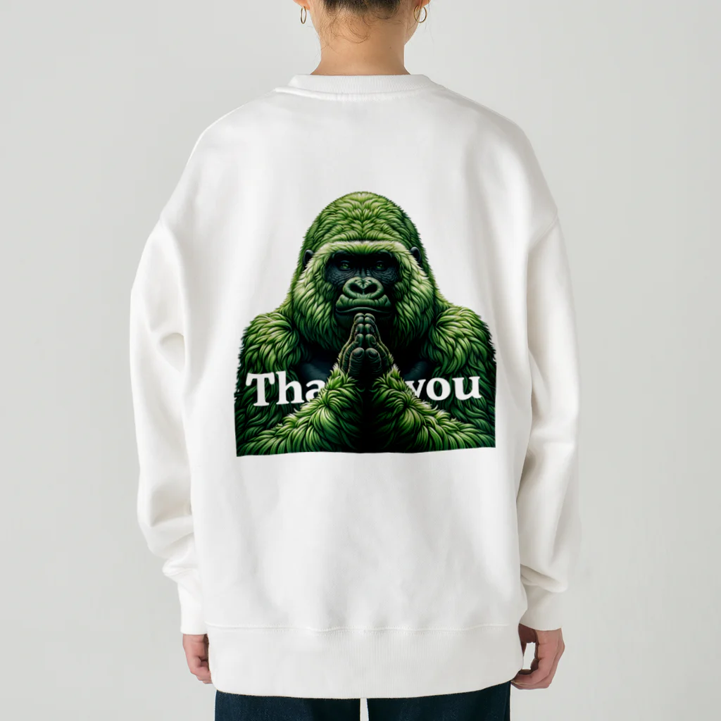 めめめものthank you緑ゴリラ Heavyweight Crew Neck Sweatshirt