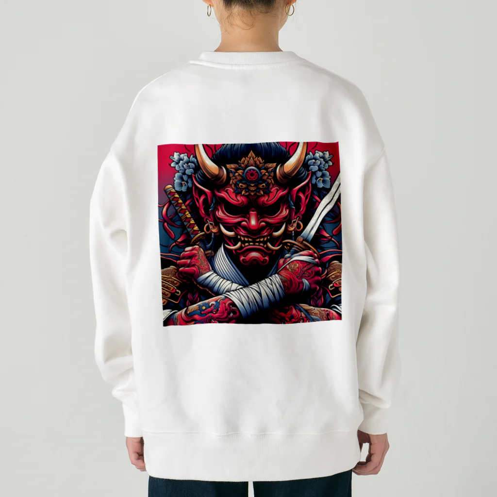 ARMORのスカルグローブと般若 Heavyweight Crew Neck Sweatshirt