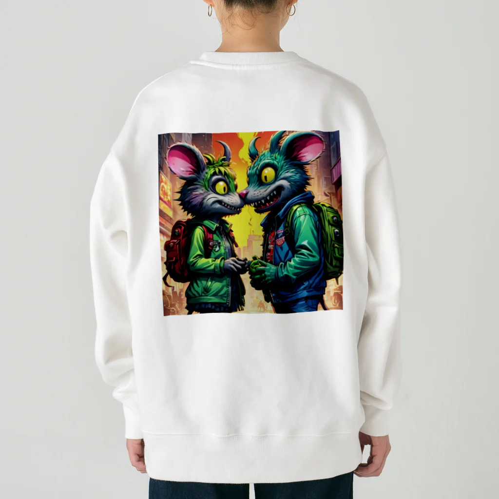 LEAD !のモンスターの仲良し兄弟 Heavyweight Crew Neck Sweatshirt