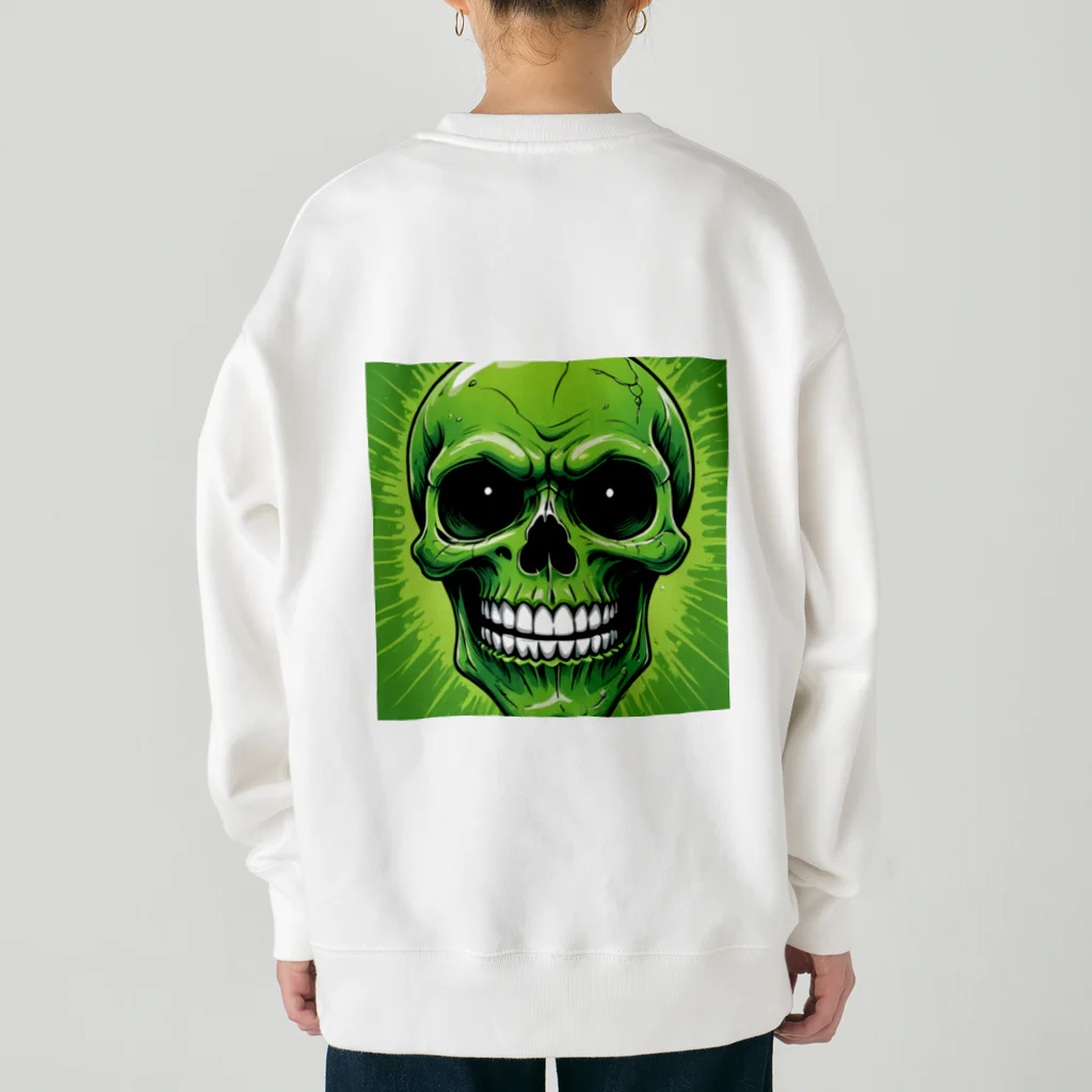 norimitu-の恐怖の緑髑髏グッズ Heavyweight Crew Neck Sweatshirt