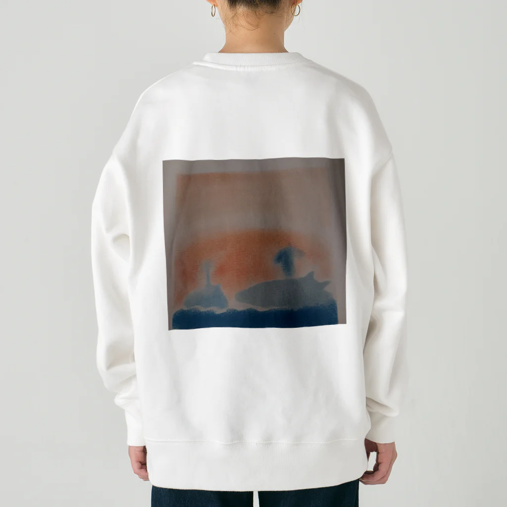 わくわく海の雑貨屋のやさしいクジラの親子 Heavyweight Crew Neck Sweatshirt