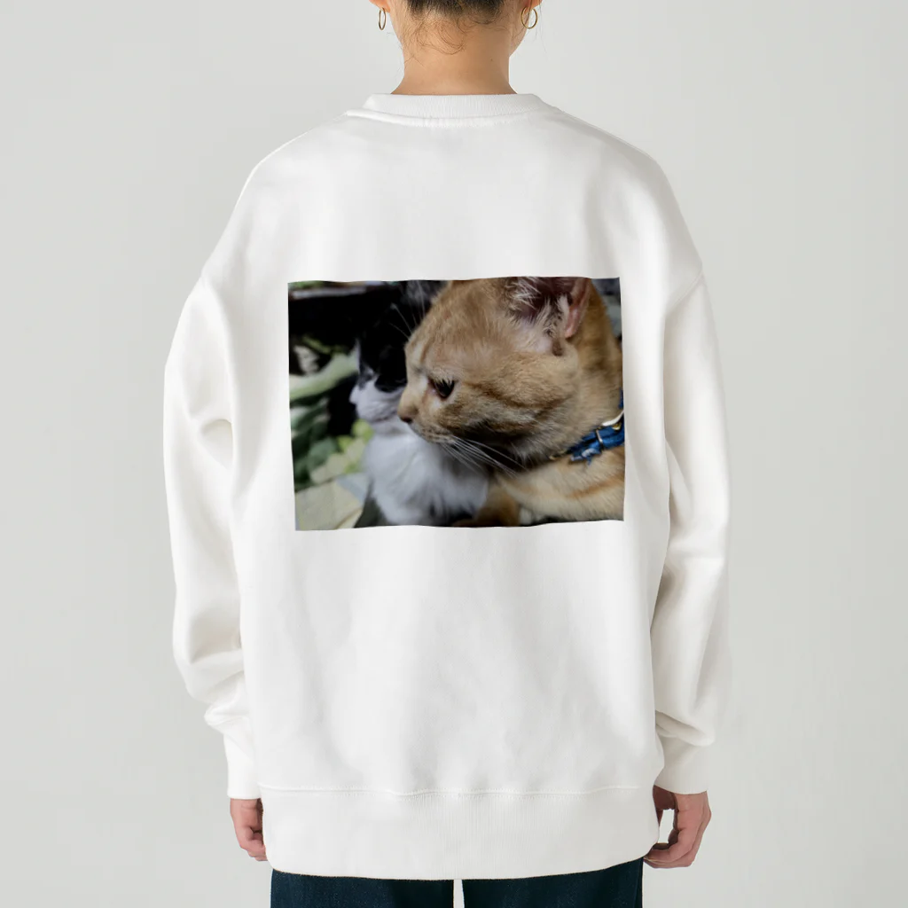 ayamomohidemiのキュートな猫猫あくび Heavyweight Crew Neck Sweatshirt