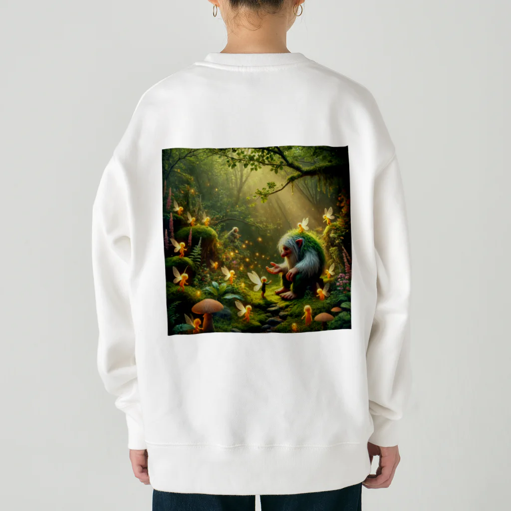 おしゃまんべのトロルが守る世界 Heavyweight Crew Neck Sweatshirt