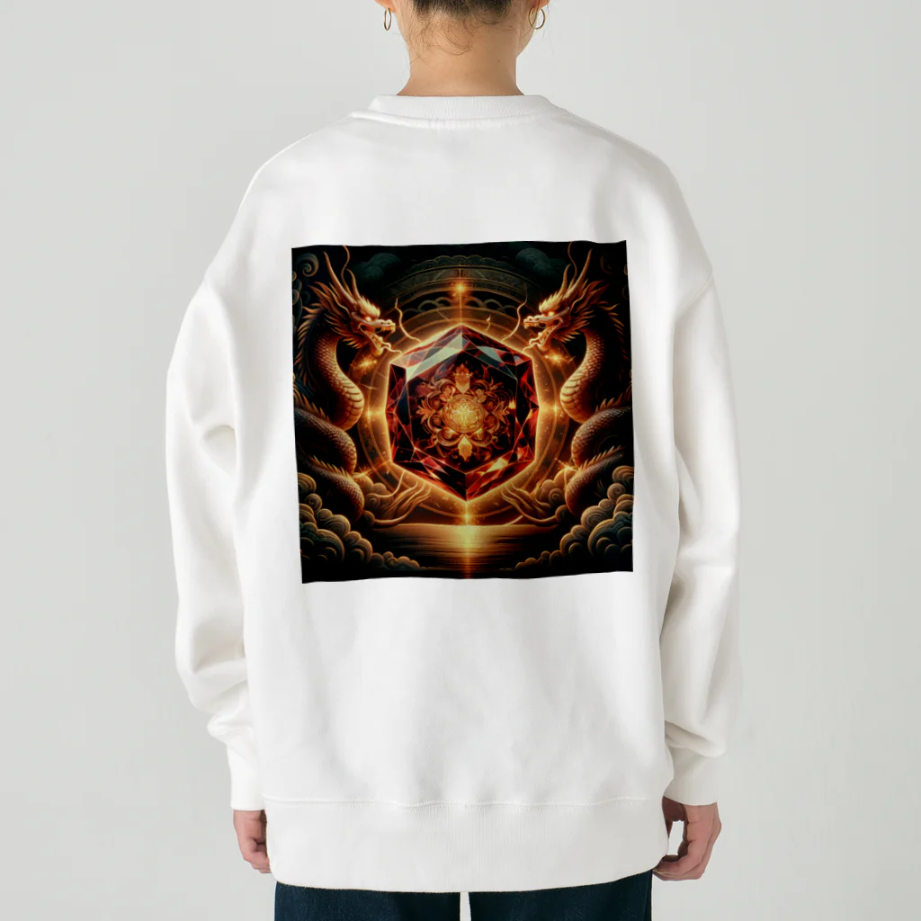 おしゃまんべの龍神が宿るパワーストーン Heavyweight Crew Neck Sweatshirt