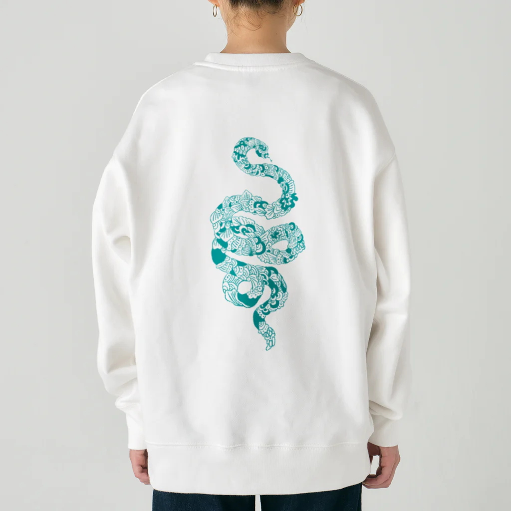 亜月の宝箱の蛇 (青) Heavyweight Crew Neck Sweatshirt