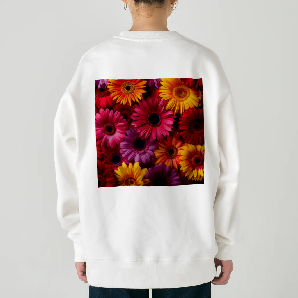 オンラインショップイエローリーフの色鮮やかな花 Heavyweight Crew Neck Sweatshirt