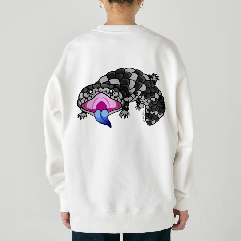 もむのふの爬虫類グッズやさんのマツカサトカゲちゃんバックプリント Heavyweight Crew Neck Sweatshirt