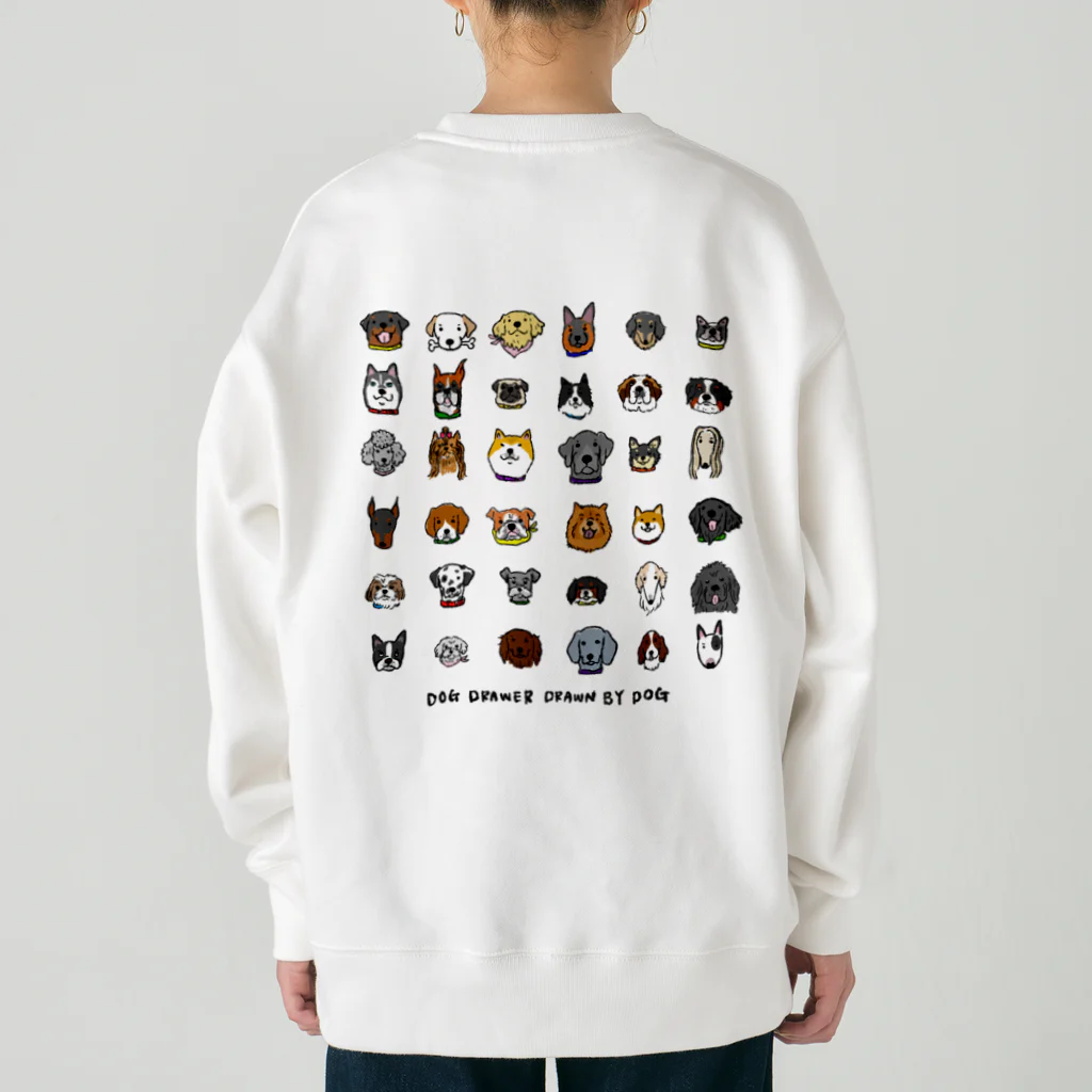 Dog Drawer Drawn by Dogの犬たくさん（犬種名なし・バックプリント） Heavyweight Crew Neck Sweatshirt