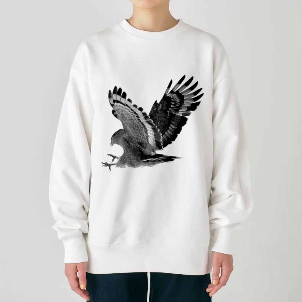 WILDBIRD GOODS SHOPのカンムリワシ・モノクロ Heavyweight Crew Neck Sweatshirt