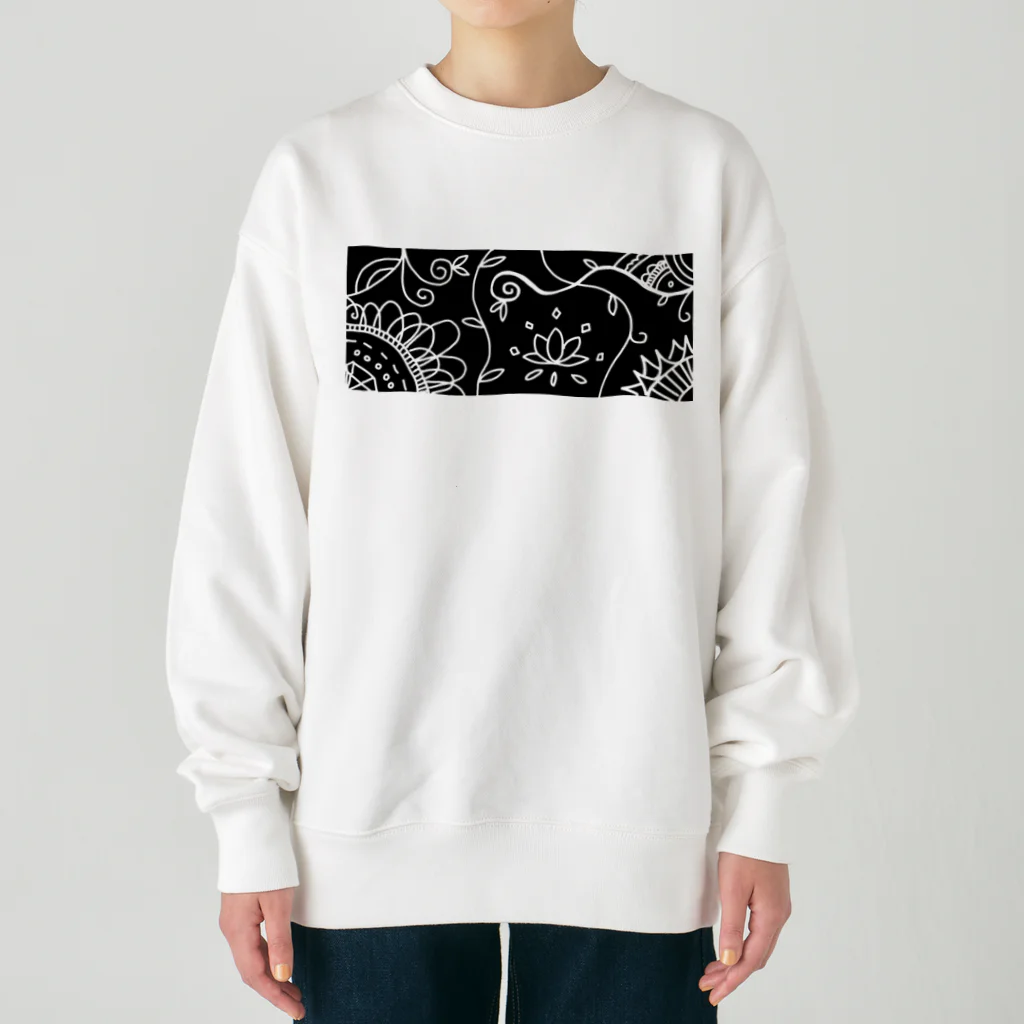 maru houseのアジアン風モノクロ Heavyweight Crew Neck Sweatshirt