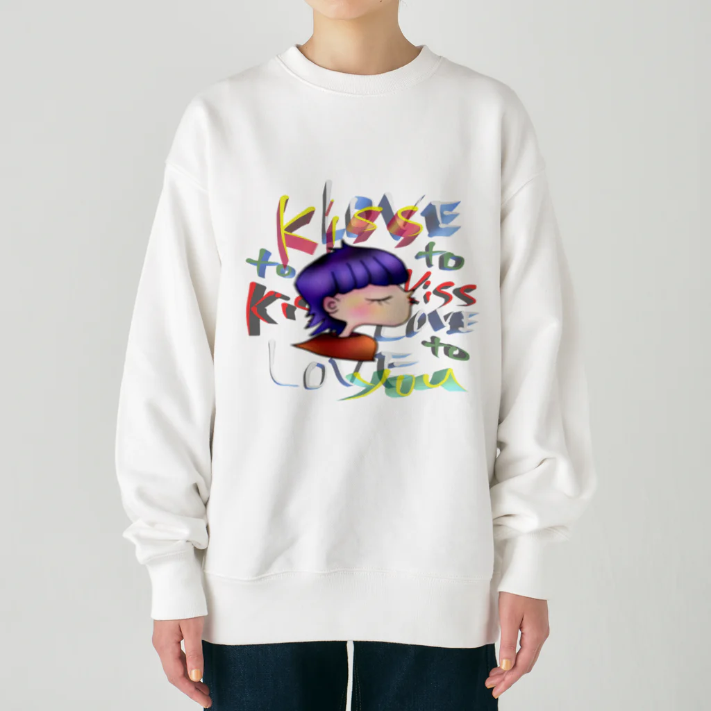 Divina AmoR-ART-のKiss you design  Heavyweight Crew Neck Sweatshirt