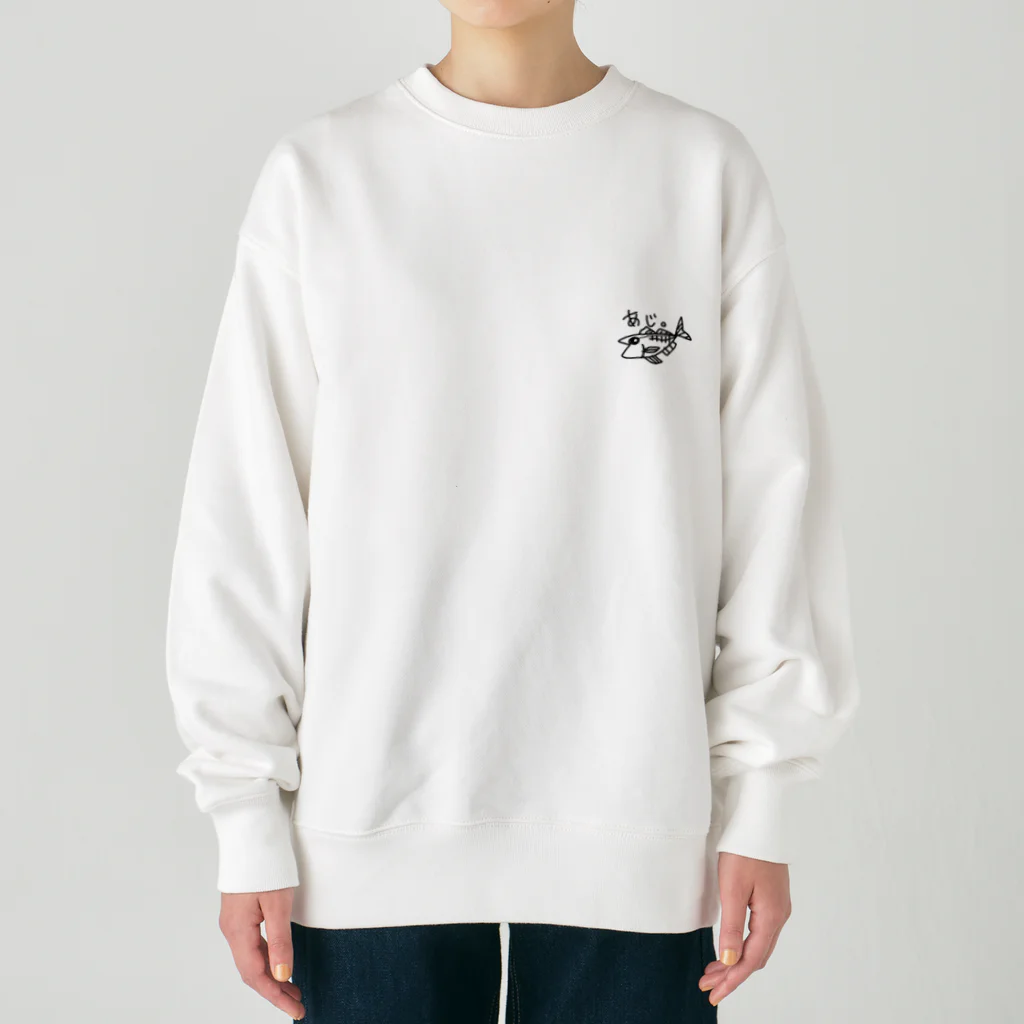 釣りガールちい｡のあじ。 Heavyweight Crew Neck Sweatshirt