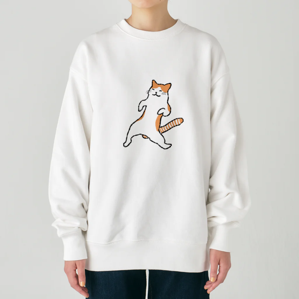 なでしこ@デザインののんびりねこ Heavyweight Crew Neck Sweatshirt