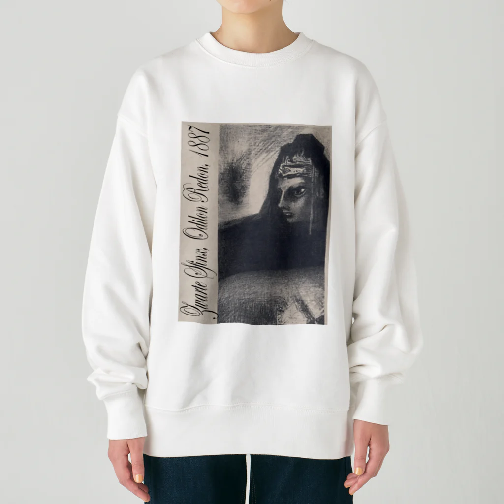 PALA's SHOP　cool、シュール、古風、和風、のZwarte Sfinx, Odilon Redon, 1887 Heavyweight Crew Neck Sweatshirt