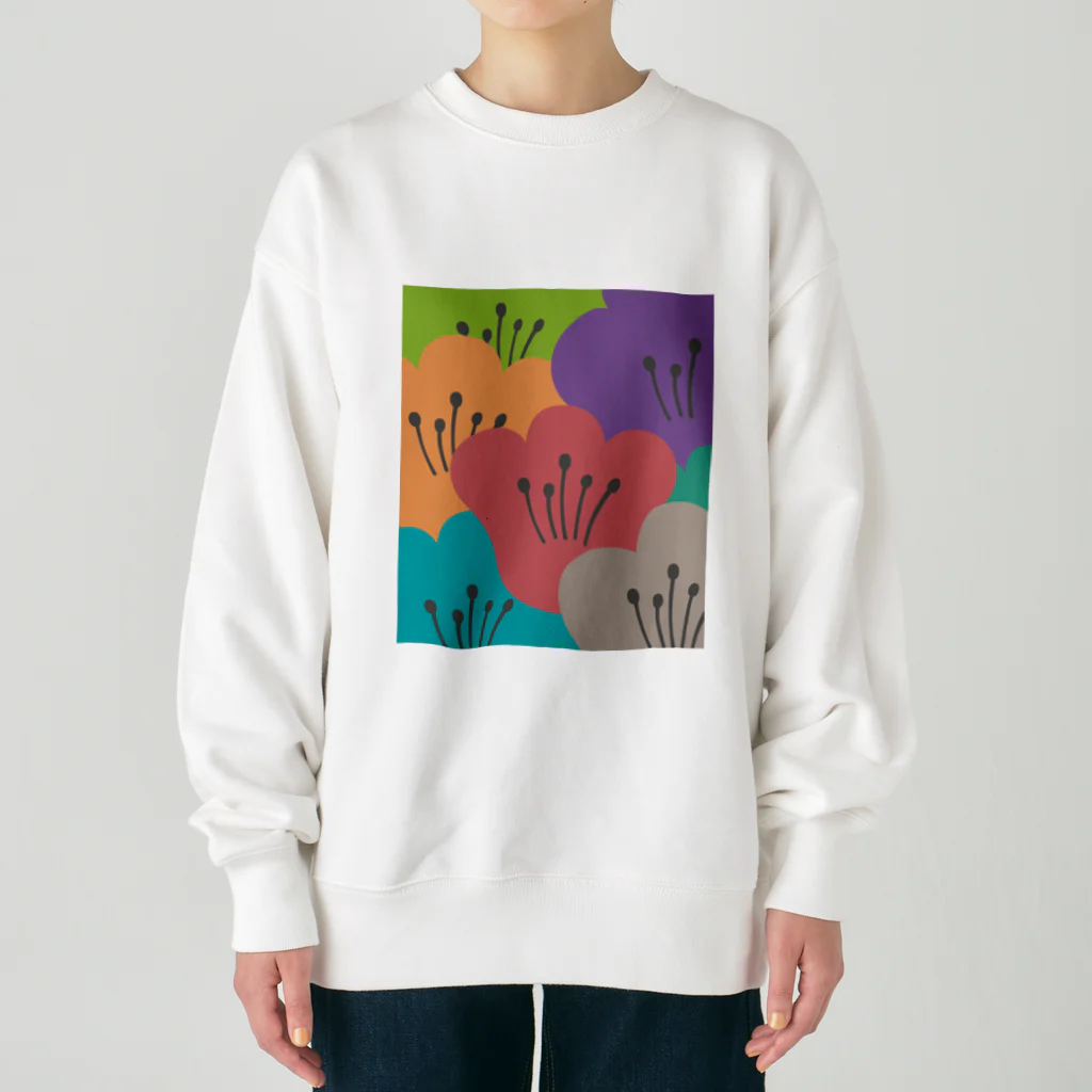 Wonder Bird Forestのティータイムの花 [TTF1] Heavyweight Crew Neck Sweatshirt