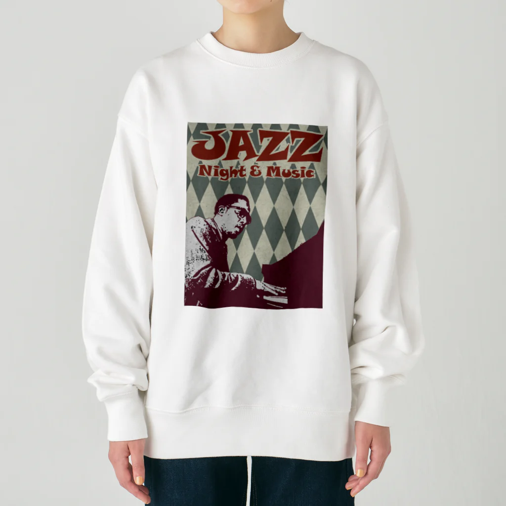 Hungry FreaksのJAZZ: Night & Music Heavyweight Crew Neck Sweatshirt