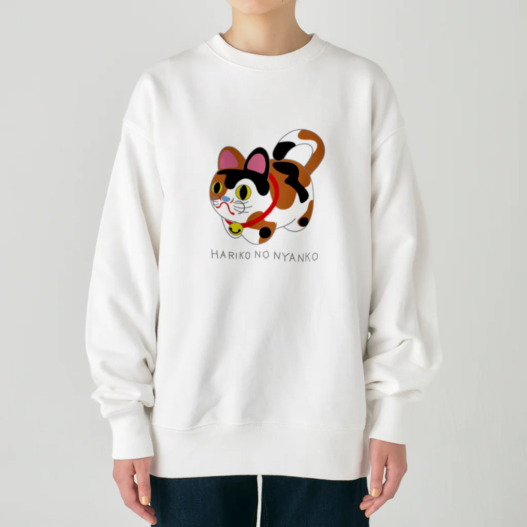 オグオグモグモグの張り子の三毛ニャンコ Heavyweight Crew Neck Sweatshirt