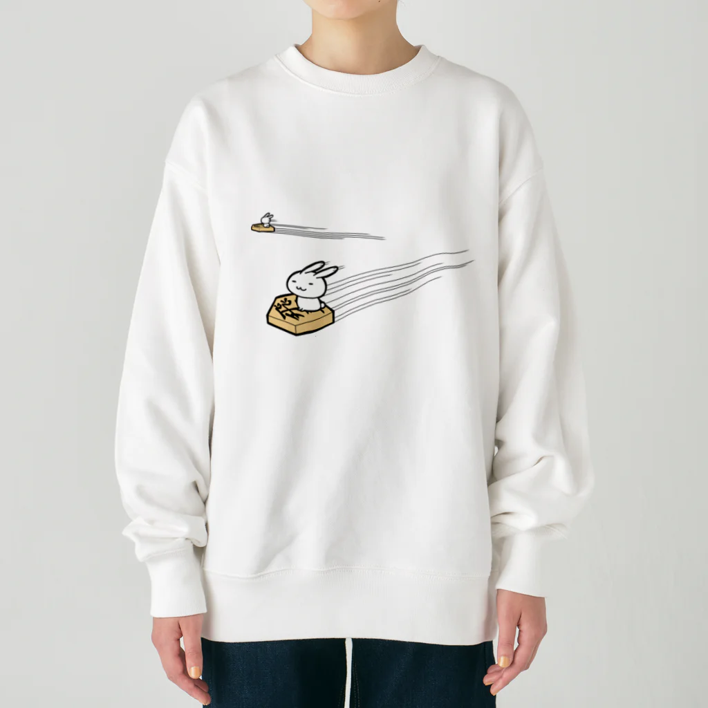 幸うさ.comの飛車がビューン Heavyweight Crew Neck Sweatshirt