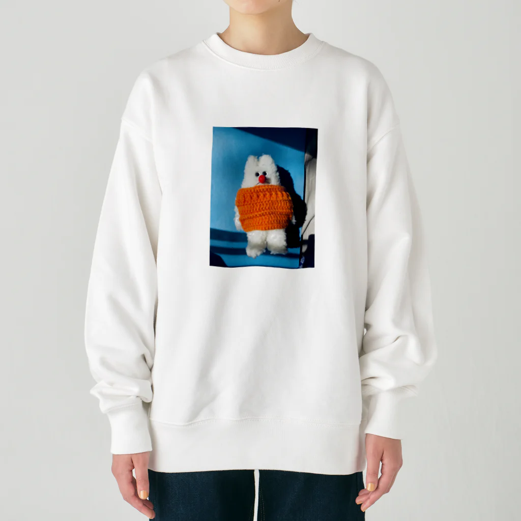 HARUNA AOKIのしゃぼんぼん・朝焼けのオレンジニット Heavyweight Crew Neck Sweatshirt