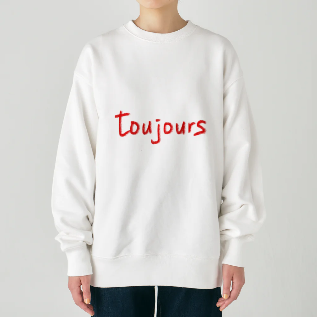 toujoursのtoujour red Heavyweight Crew Neck Sweatshirt