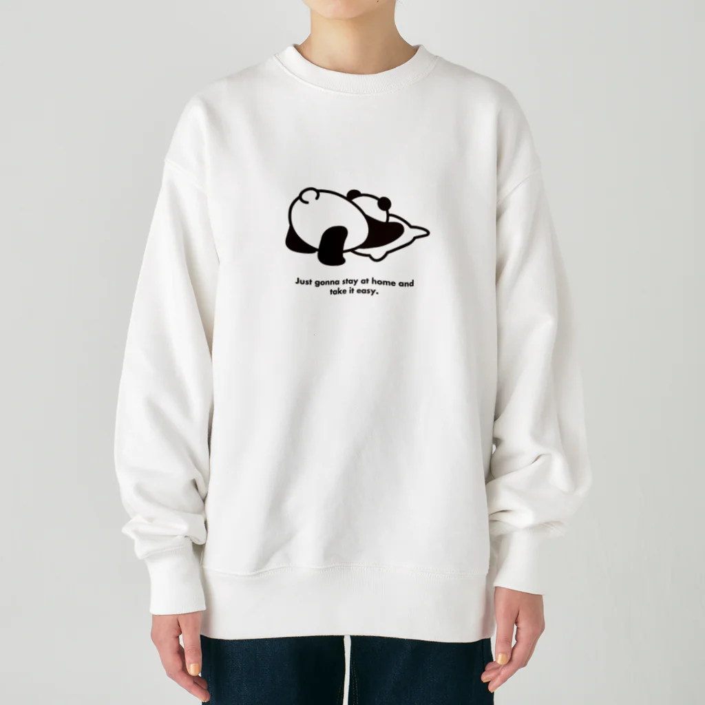 pojipoの家でまったりパンダ Heavyweight Crew Neck Sweatshirt