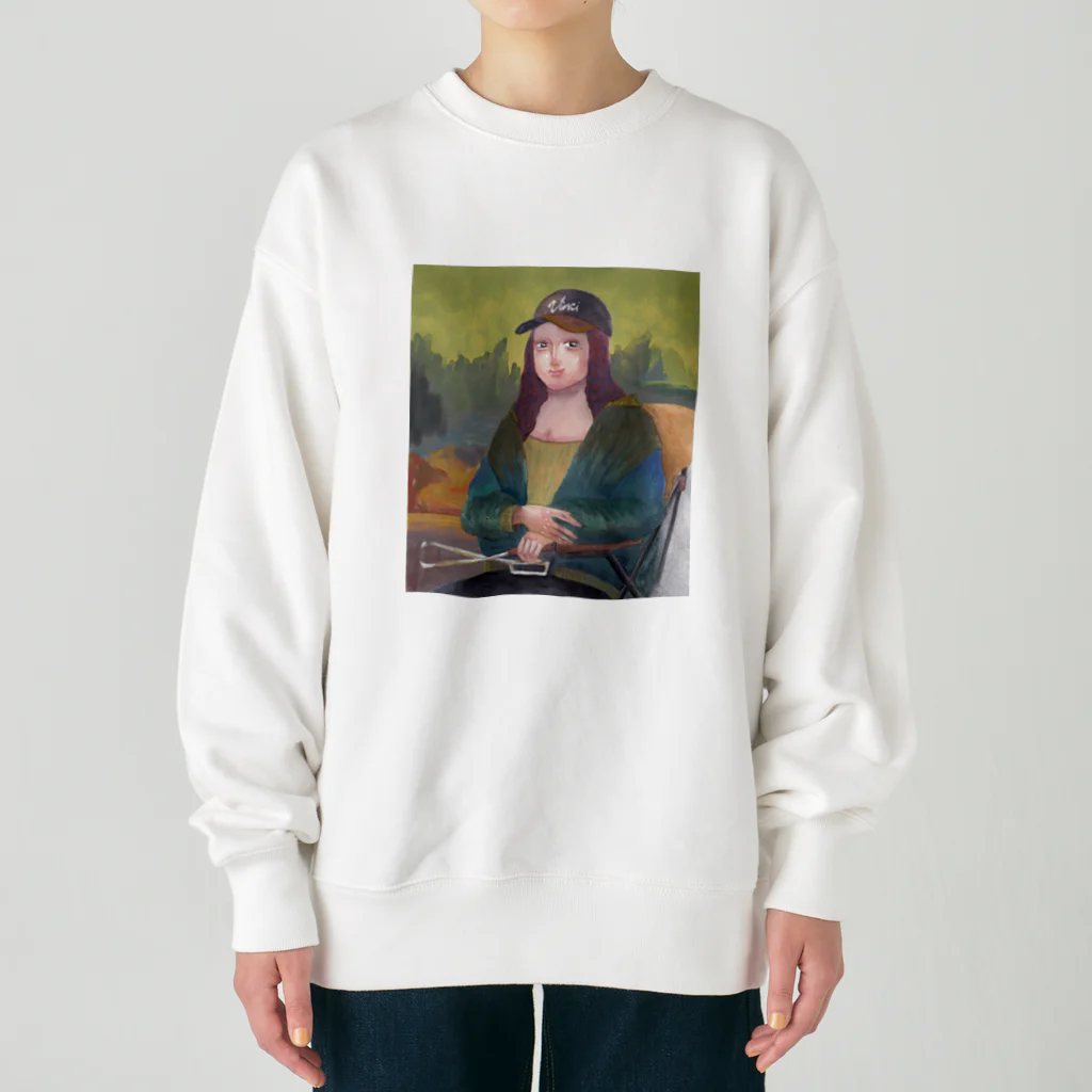 えりチャンの酔いチャンの焚き火する名画のあのヒト Heavyweight Crew Neck Sweatshirt