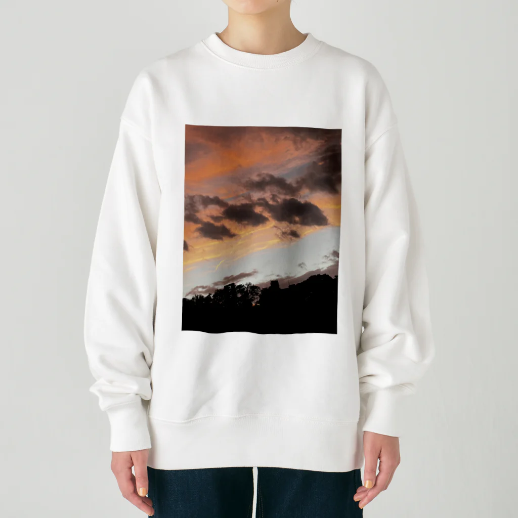 softihhardの京都　鴨川の夕暮れ Heavyweight Crew Neck Sweatshirt