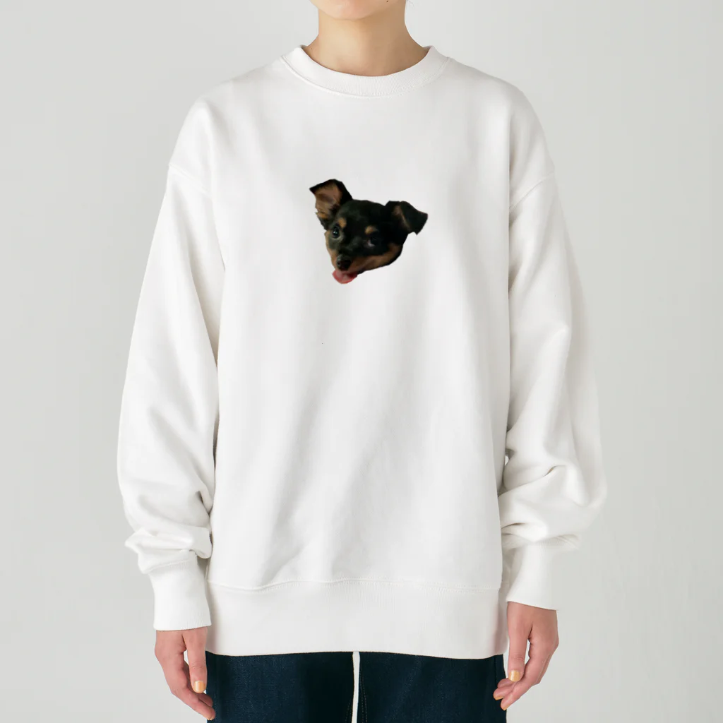 imodolmame_shopのおもしろ顔のこまめちゃん Heavyweight Crew Neck Sweatshirt