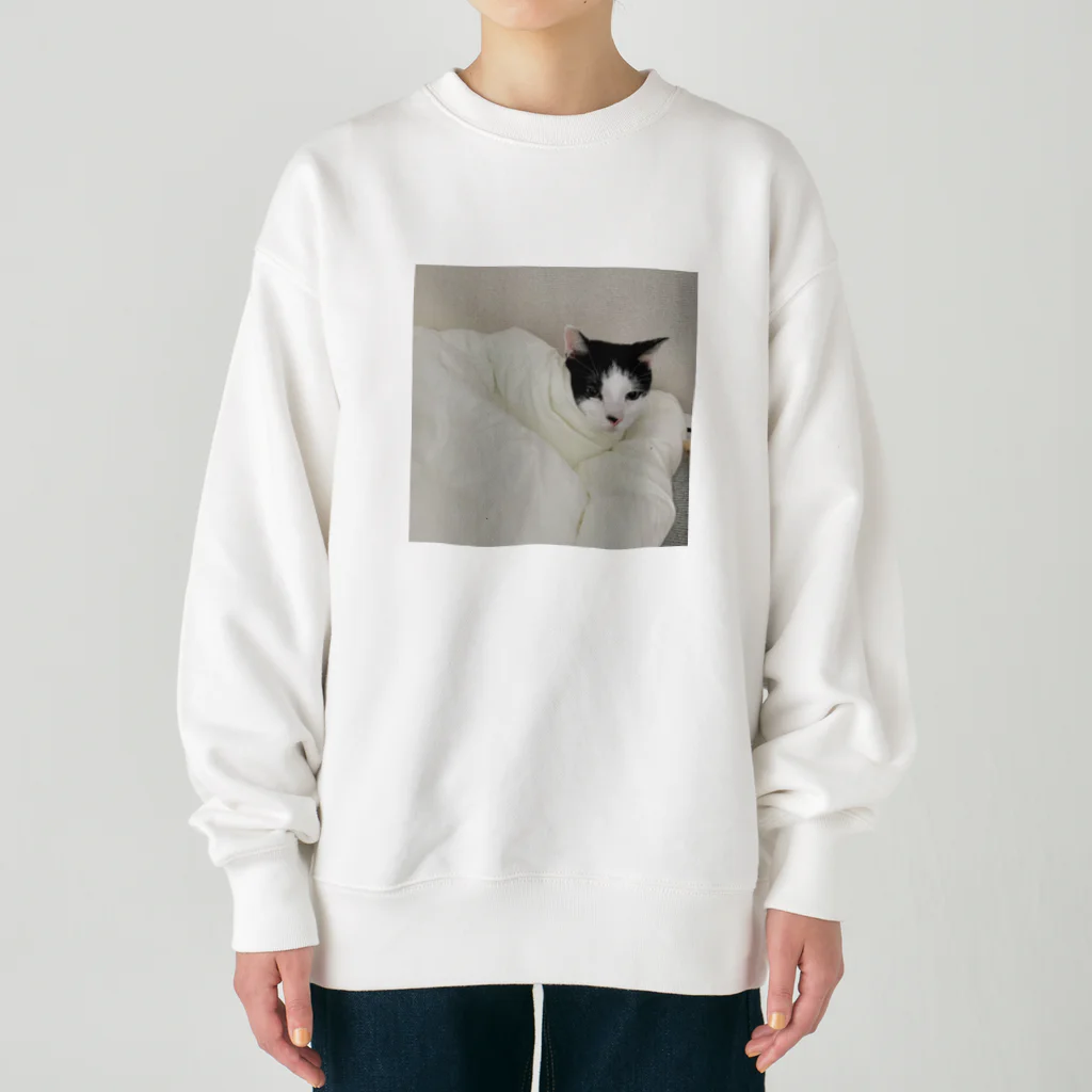 りょうの飼ってる猫の店のてんしーたんと共に Heavyweight Crew Neck Sweatshirt