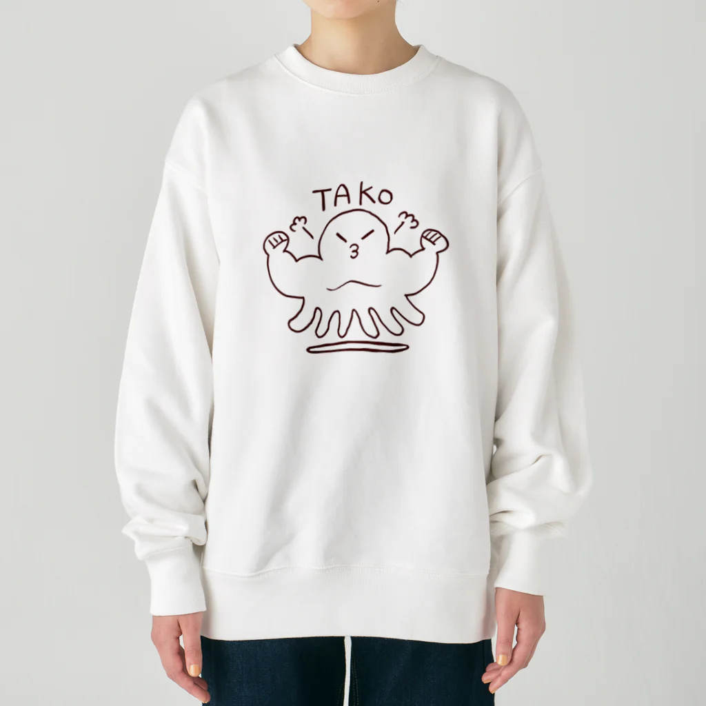 丸野チキ商会（chikki）の筋肉質なタコ Heavyweight Crew Neck Sweatshirt