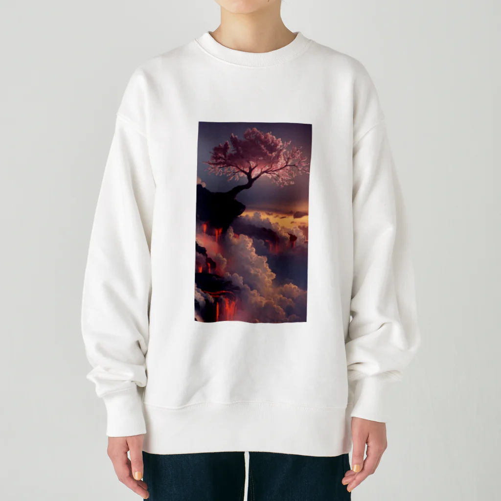 akamenoの桜 Heavyweight Crew Neck Sweatshirt