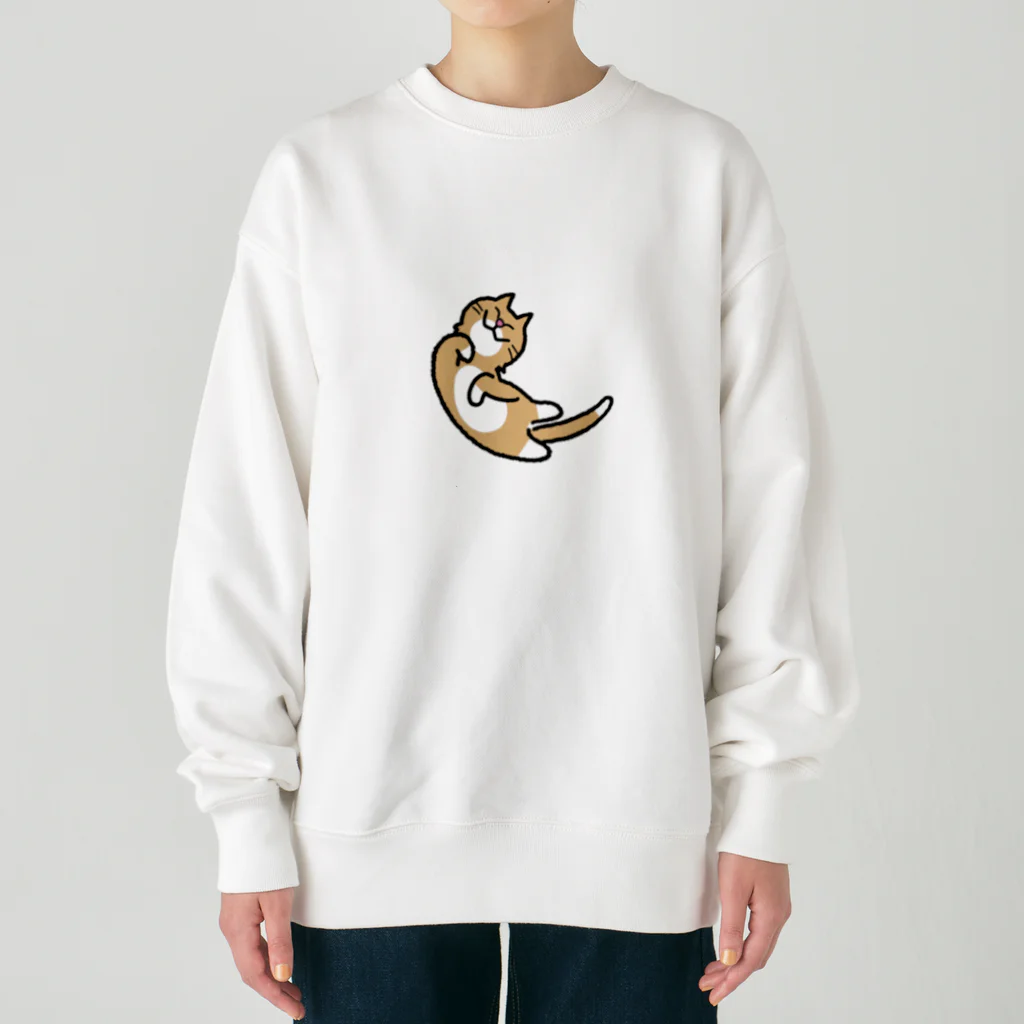 保護猫ふれあいカフェねこもふのねこもふ茶トラさん Heavyweight Crew Neck Sweatshirt