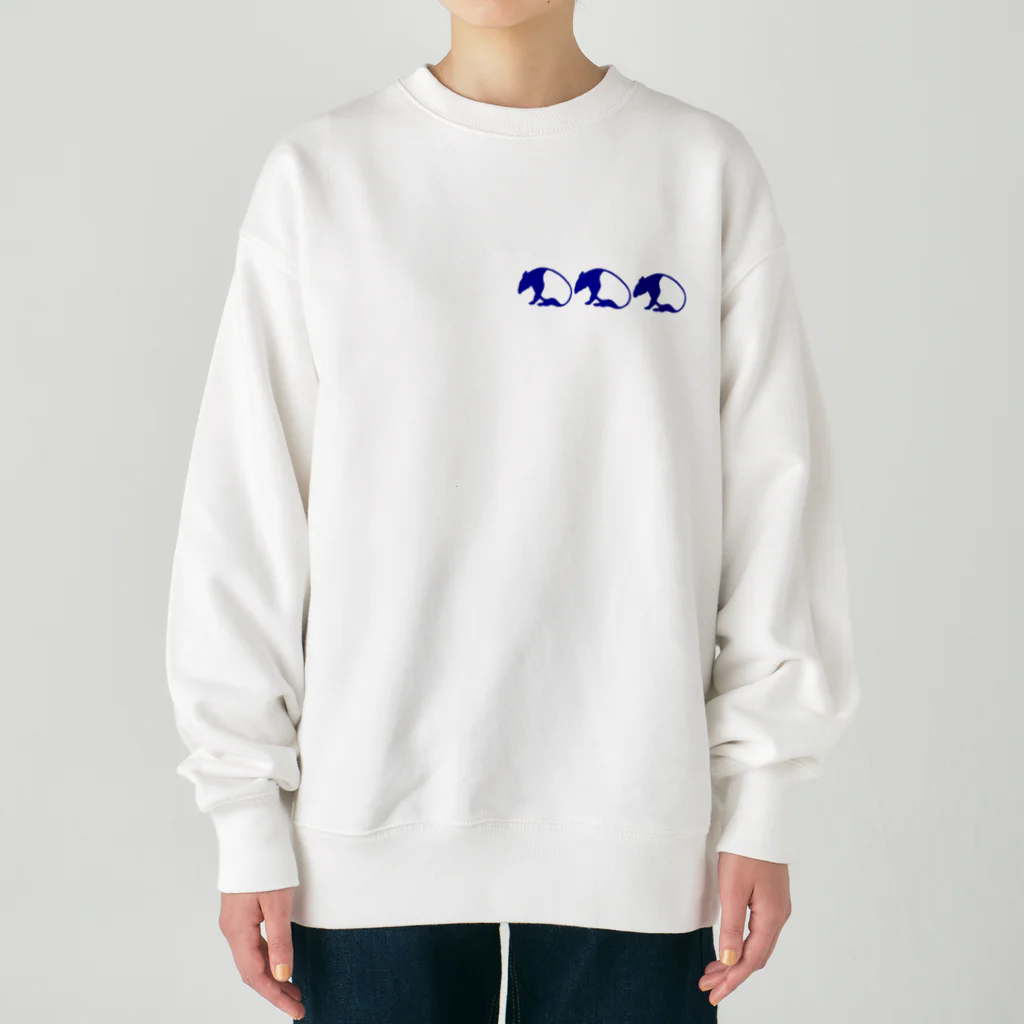 οοhanaοο　カラフルマレーバクのシンプルマレーバク　ネイビーライン Heavyweight Crew Neck Sweatshirt