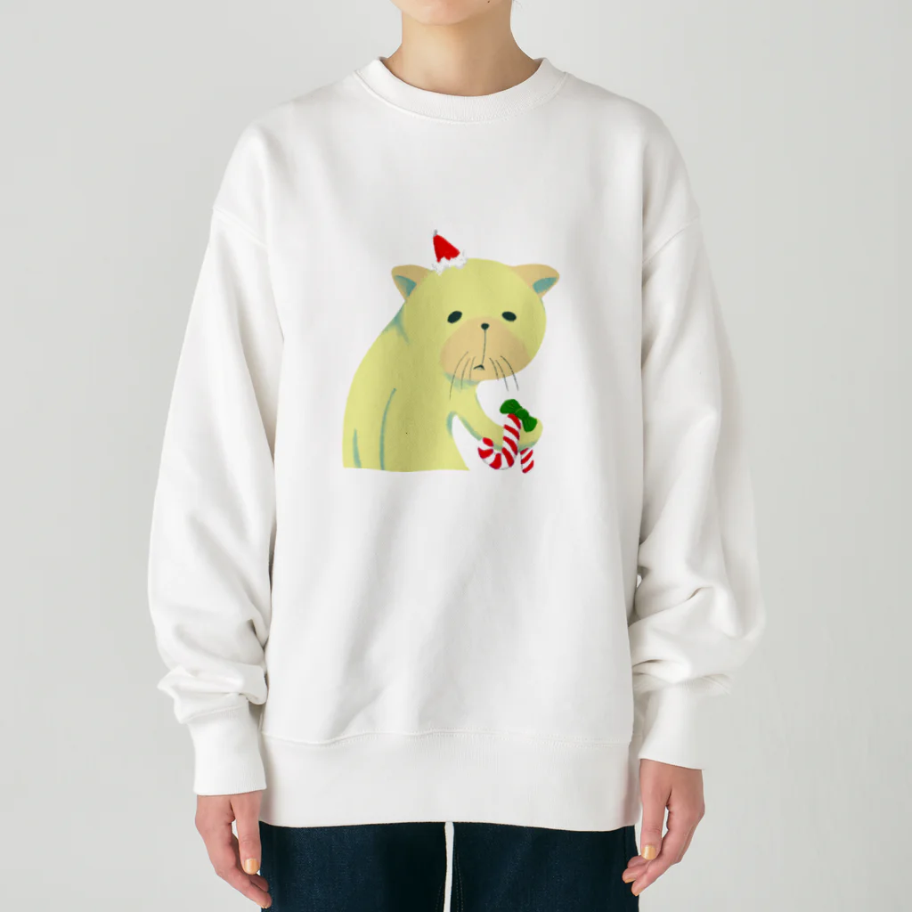 meiyueのつかれたねこはXmas Heavyweight Crew Neck Sweatshirt